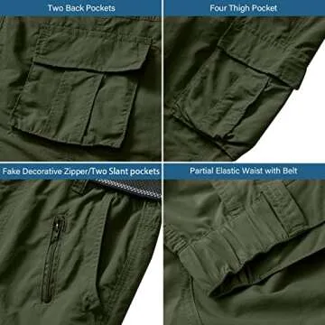 linlon Men's Quick Dry Lightweight Hiking Cargo Pants