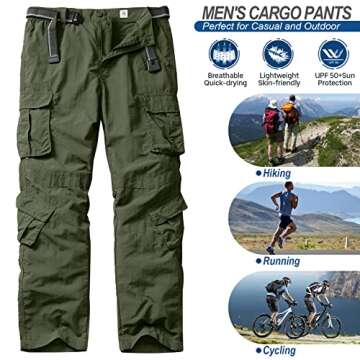 linlon Men's Quick Dry Lightweight Hiking Cargo Pants