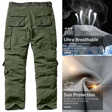 linlon Men's Quick Dry Lightweight Hiking Cargo Pants