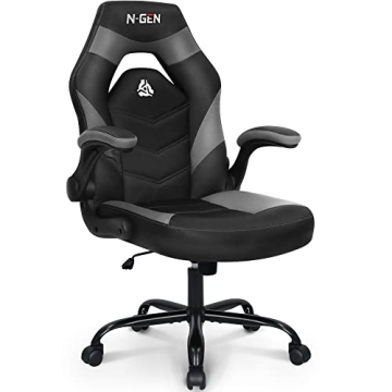 N-GEN Video Gaming Computer Chair Ergonomic Office Chair Desk Chair with Lumbar Support Flip Up Arms...