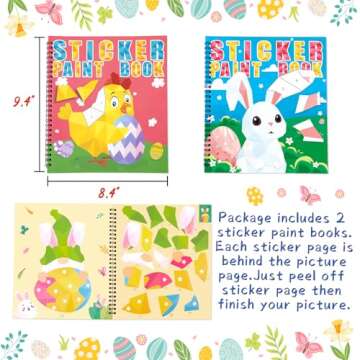 90shine Easter Sticker Books for Kids 4-8 - Creative Fun