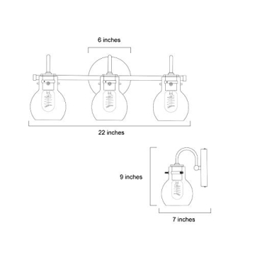 KSANA Gold Bathroom Vanity Light with Clear Glass Shade