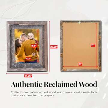 Farmhouse Style Rustic Picture Frame – Reclaimed Wood Photo Frame