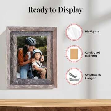 Rustic Reclaimed Wood Picture Frame - Handmade in USA