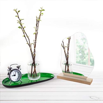 2pcs Irregular Acrylic Makeup Mirrors with Wooden Base