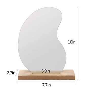 2pcs Irregular Acrylic Makeup Mirrors with Wooden Base