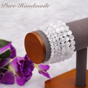 BONNY BOXX Unisex Selenite Stretch Bracelet for Wellness