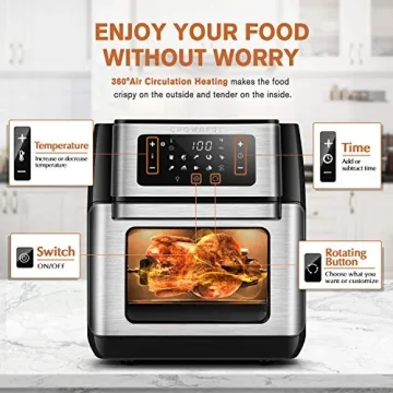 Crownful Air Fryer Oven 10.6 Quart with Digital Control