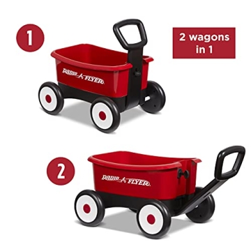 Radio Flyer Push & Pull Walker Wagon, 2-in-1 Wagon, Ages 1-4, Red Walker Toy