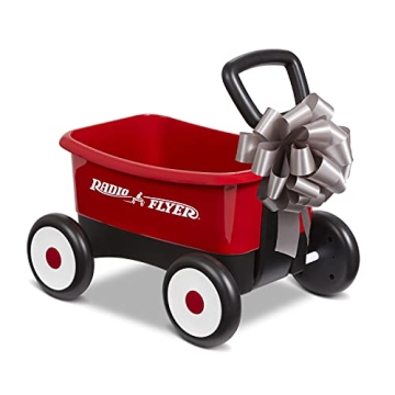 Radio Flyer Push & Pull Walker Wagon, 2-in-1 Wagon, Ages 1-4, Red Walker Toy
