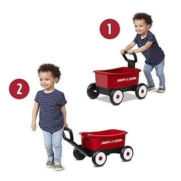 Radio Flyer Push & Pull Walker Wagon, 2-in-1 Wagon, Ages 1-4, Red Walker Toy