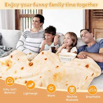 Gifts for Women Tortilla Blanket Adult Size 71 Inch, Graduation Gifts for Men and Women, Baptisms Gifts for Girl, Taco Food Burrito Blanket for Adult, Flannel Blanket Funny Gifts for Girlfriend