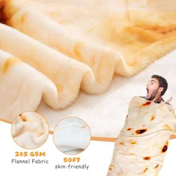 Gifts for Women Tortilla Blanket Adult Size 71 Inch, Graduation Gifts for Men and Women, Baptisms Gifts for Girl, Taco Food Burrito Blanket for Adult, Flannel Blanket Funny Gifts for Girlfriend
