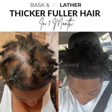 Bask & Lather Scalp Stimulator Hair Growth Oil, Cold Pressed Oils Including Mint and Rosemary Oil fo...