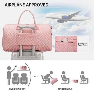 Travel Duffle Bag with Shoe Compartment for Women