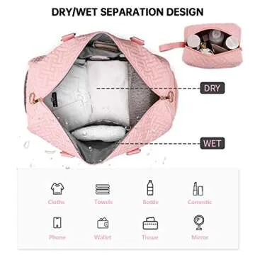 Travel Duffle Bag with Shoe Compartment for Women