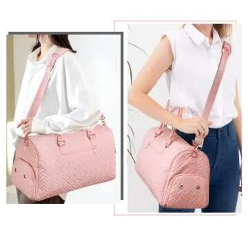 Travel Duffle Bag with Shoe Compartment for Women