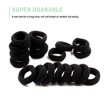 CYWLIFE Tiny Hair Ties Bands for Baby Girls Women Thin & Fine Hair, 100 PCS Black, 7MM No Crease Ponytail Holders Hair Elastics, No Hurt Durable Soft Rubber Bands for Kids Men
