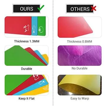 Flexible Cutting Mat Set - Color-Coded & Non-Slip Design