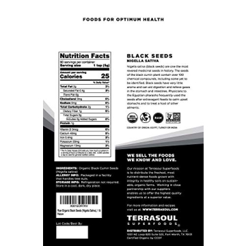 Terrasoul Organic Black Cumin Seeds Superfood for Health