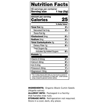 Terrasoul Organic Black Cumin Seeds Superfood for Health