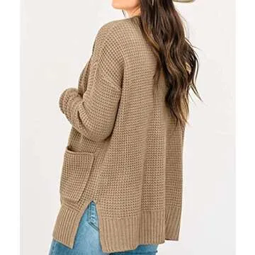 Stylish MEROKEETY Waffle Knit Cardigan for Women