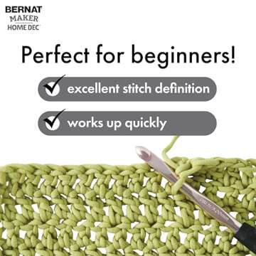 Bernat Maker Home Dec Cream Yarn - 2 Pack of 250g/8.8oz - Cotton - 5 Bulky - 317 Yards - Knitting/Crochet, Cream