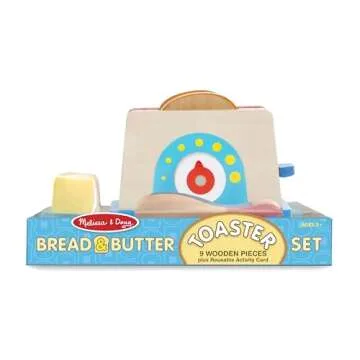 Melissa & Doug Wooden Toaster Set for Kids 3-6