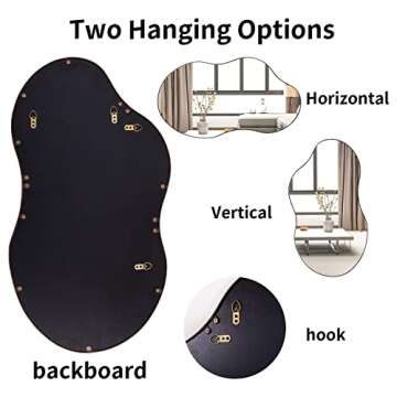 SHYFOY Irregular Wall Mirror Decorative, Asymmetrical Mirror for Wall Decor, Wavy Accent Mirrors for Living Room Bathroom Bedroom Entryway, Abstract Irregular Shape Curvy Mirror, 22"x36" Antique-Gold