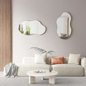 SHYFOY Irregular Wall Mirror Decorative, Asymmetrical Mirror for Wall Decor, Wavy Accent Mirrors for Living Room Bathroom Bedroom Entryway, Abstract Irregular Shape Curvy Mirror, 22"x36" Antique-Gold