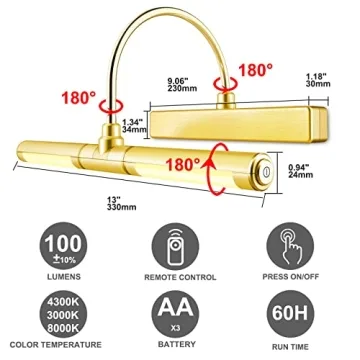 LUXSWAY Wireless Picture Light Remote Control Dimmable