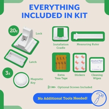 Magnetic Cabinet Locks for Babies Easy Installation 6-Pack