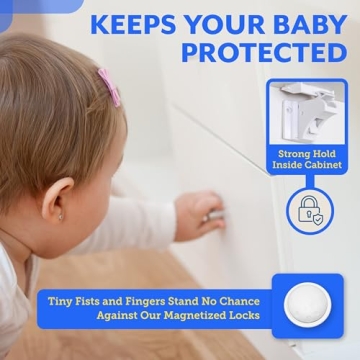 Magnetic Cabinet Locks for Babies Easy Installation 6-Pack