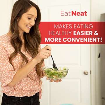 EatNeat 5 Piece Glass Food Storage Bowls with Airtight Lids