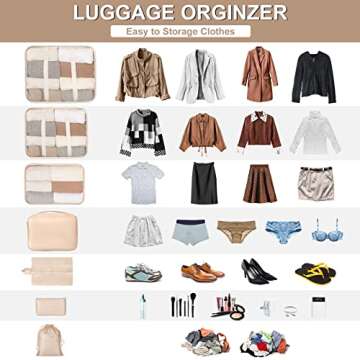 FAMOMI Packing Cubes 7 Set for Effortless Travel Organization