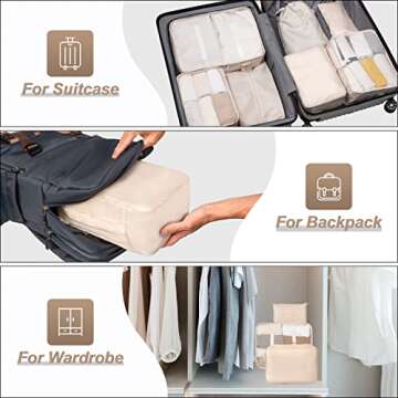 FAMOMI Packing Cubes 7 Set for Effortless Travel Organization