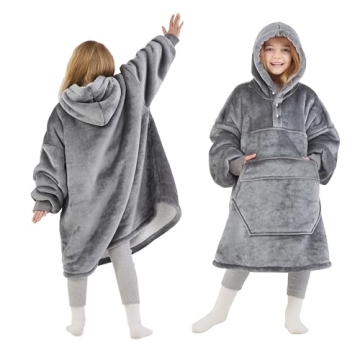Cozy Wearable Blanket Hoodie for Kids, Glow-in-Dark Stars