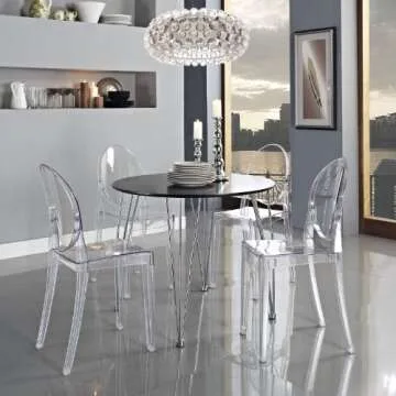 Modway Casper Modern Acrylic Stacking Kitchen and Dining Room Chair in Clear - Fully Assembled