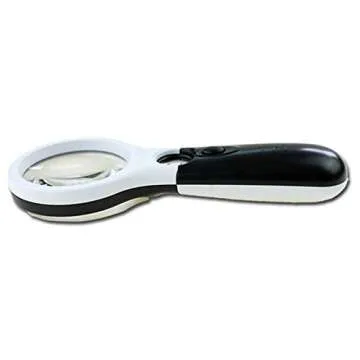 ZXY-NAN Glass with 3 LED Lights 4X 45X HD Lens Handheld Illuminated Magnifier Super High Clarity Lightweight Loupe, Black Magnifiers Reading