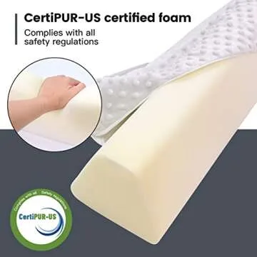 YENING Baby Bed Bumpers for Toddlers Foam Bed Guard Rail for Kids Bed Toddler Bed Bumper for Twin Full Queen King Size Bed Grey, 2-Pack