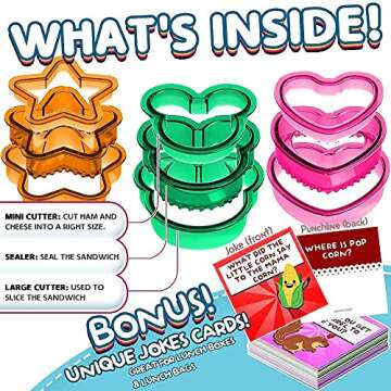 SHINGO Sandwich Cutter and Sealer Decruster Sandwich Maker Great for Lunchbox and Bento Box - Boys and Girls Kids Lunch - Sandwich Cutters for Kids (Heart, Star, Mouse)