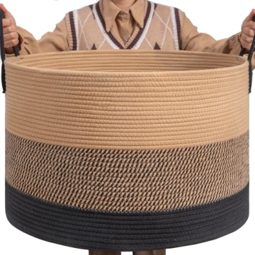 INDRESSME XXXLarge Woven Rope Basket - Versatile Storage Solution