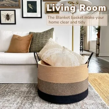 INDRESSME XXXLarge Woven Rope Basket - Versatile Storage Solution