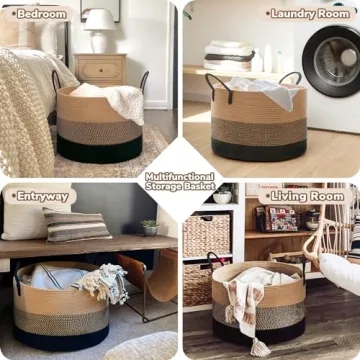 INDRESSME XXXLarge Woven Rope Basket - Versatile Storage Solution