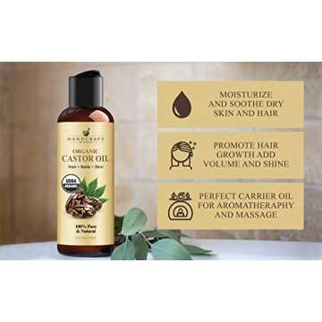 Organic Castor Oil - 100% Pure Natural Strength for Hair
