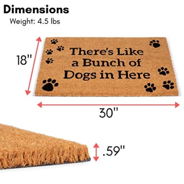 Fun BIRDROCK HOME Dog Doormat for Pet Lovers - 18x30 Inch