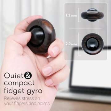 Tybasthe Fidget Toys for Adults, Wooden Stress Relief Toy, EDC ADHD Tools for Adults, Portable Figet...