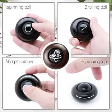 Tybasthe Fidget Toys for Adults, Wooden Stress Relief Toy, EDC ADHD Tools for Adults, Portable Figette Toys Adults Fidgets for Anxiety and Stress Balls, Quiet Fidget Cube Desk Toys for Office