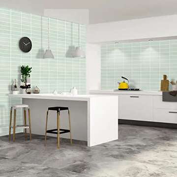 Backsplash Tile for Kitchen Peel and Stick, New Upgrade 12" x 12" Large Premium Subway Tiles Peel an...