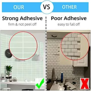 Backsplash Tile for Kitchen Peel and Stick, New Upgrade 12" x 12" Large Premium Subway Tiles Peel and Stick Backsplash for Kitchen, Stick on Tiles for Backsplash Kitchen, Sage Green (10-Sheet)